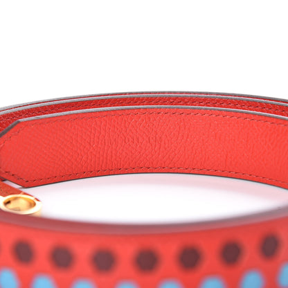 Hermes Epsom 25mm Mousqetons Tressage Shoulder Strap Rouge Coeur Bleu du Nord Rouge H 3 of 5