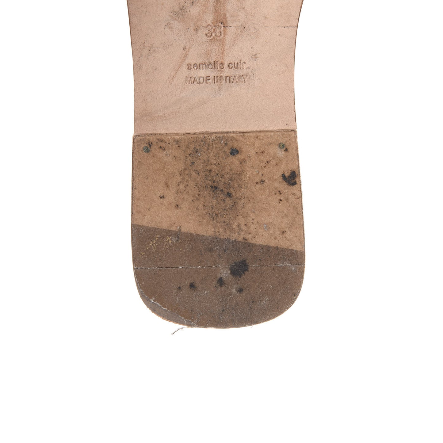 Box Calfskin Oran Sandals 38 Gold