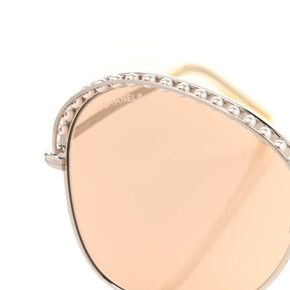 Chanel Metal Pearl Sunglasses 4246-H Silver Beige 8 of 8