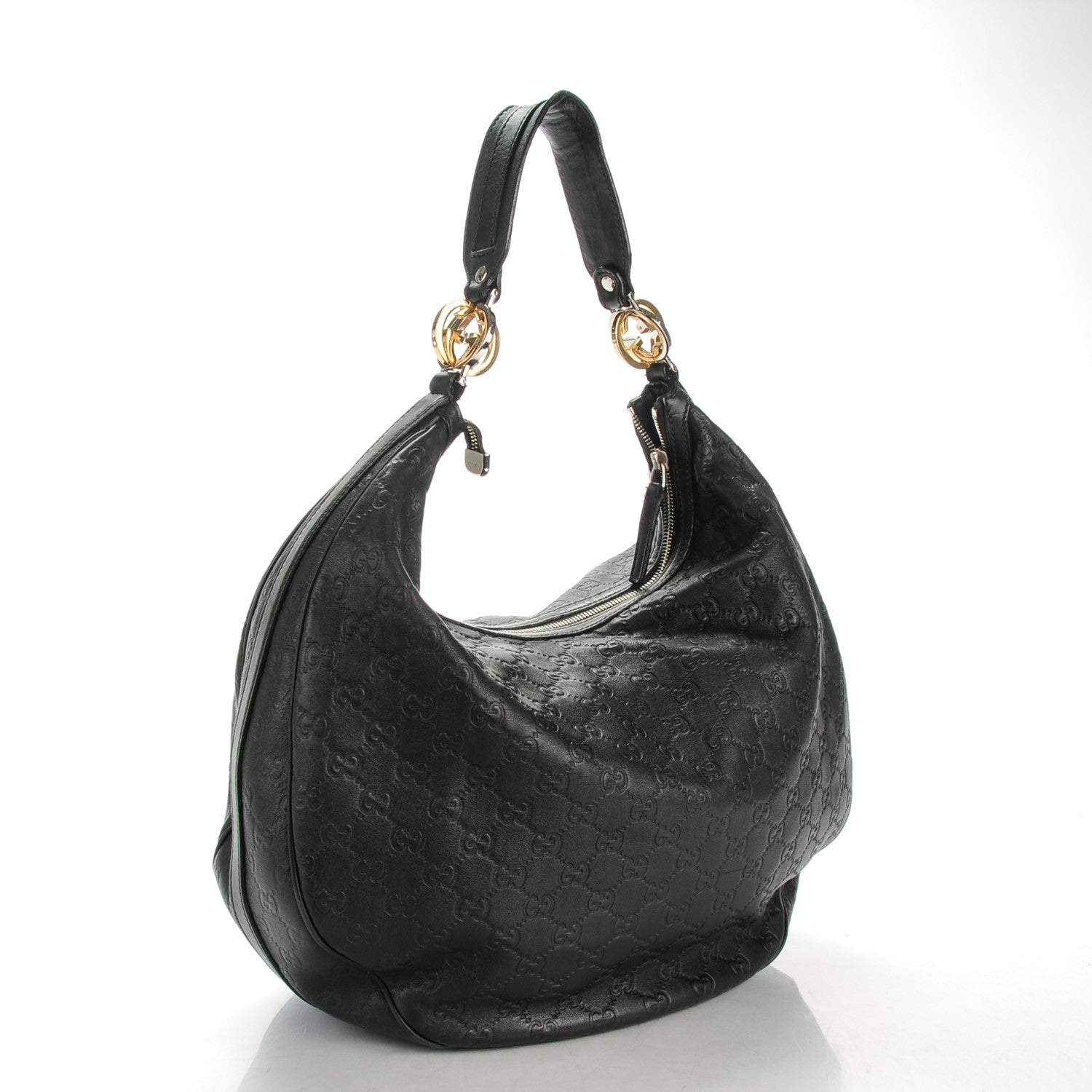Gucci Guccissima Large GG Twins Hobo Black 3 of 7