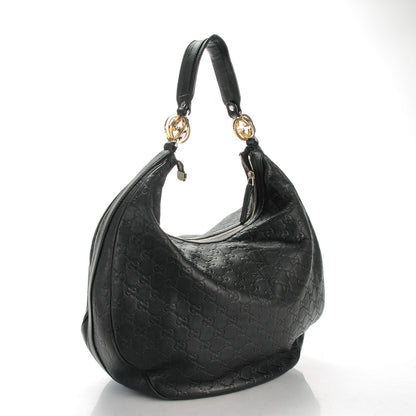 Gucci Guccissima Large GG Twins Hobo Black 3 of 7