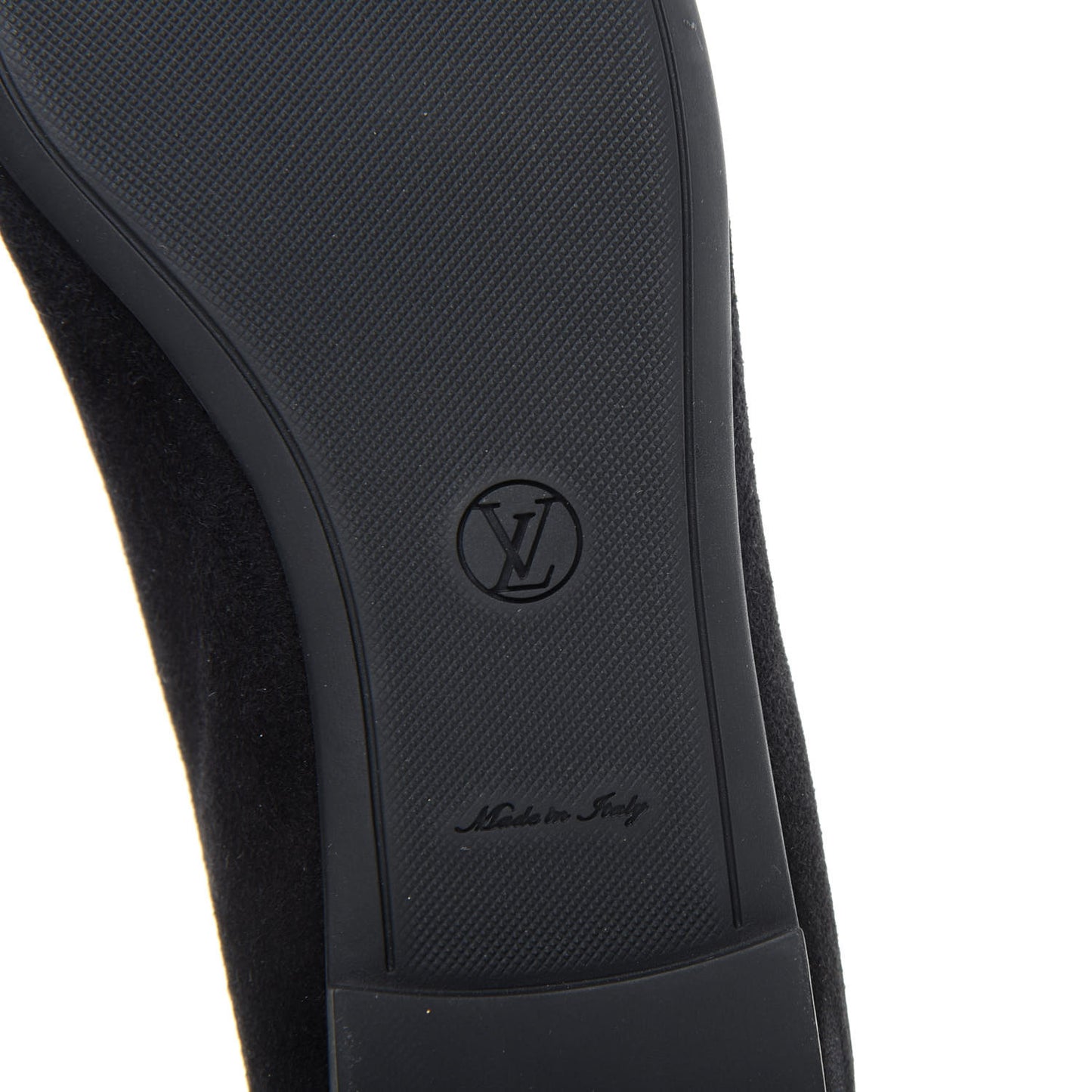 Suede Monogram Uniformes Ballet Flats 39 Black