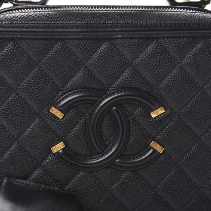 Chanel Caviar Quilted Medium CC Filigree Vanity Case Black 10 of 11