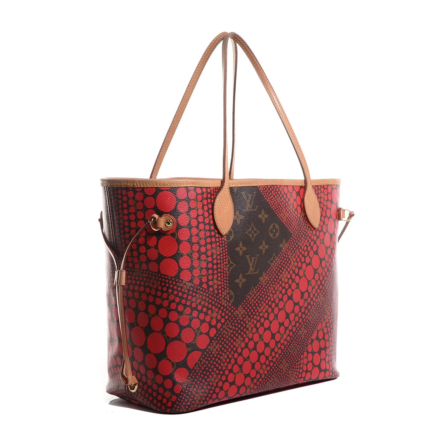 Monogram Kusama Waves Neverfull MM Red