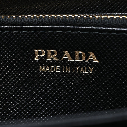 Prada Saffiano Fiocco Bow Zip Around Wallet Black 6 of 10