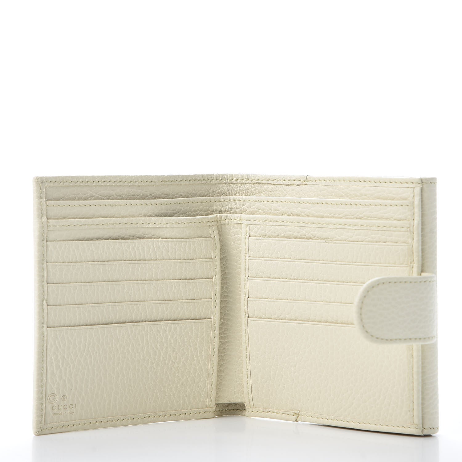 Gucci Dollar Calfskin Interlocking G French Wallet Ivoire 4 of 9
