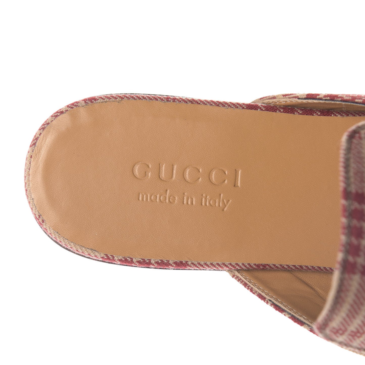Canvas Tartan Mens Princetown Slippers 8.5 Camel Red Cuir