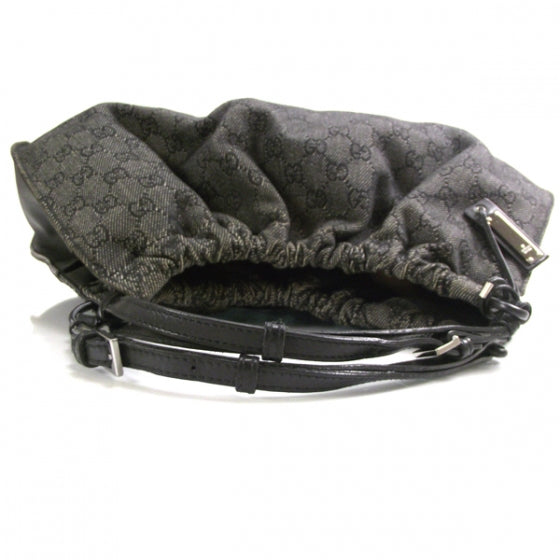 Denim Monogram Shoulder Bag Black