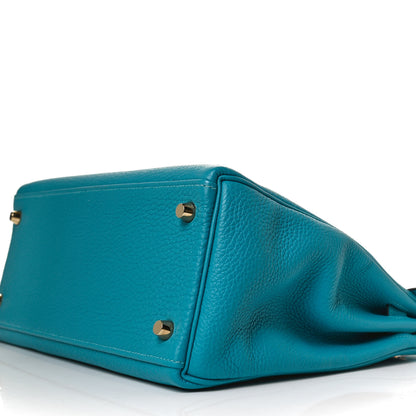 Hermes Togo Kelly Retourne 32 Turquoise 9 of 11