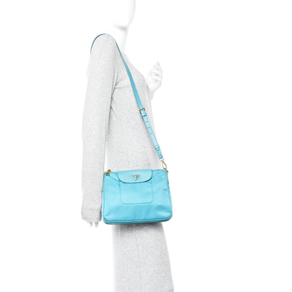 Prada Tessuto Nylon Saffiano Crossbody Bag Turchese 2 of 10
