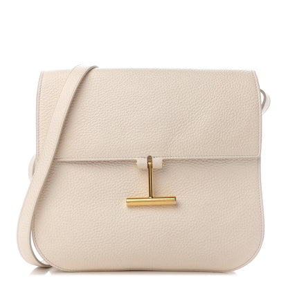 Tom Ford Grained Calfskin Large T Clasp Tara Crossbody Bag White 1 of 10