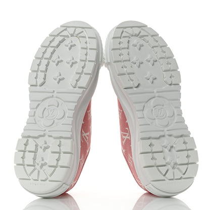 Louis Vuitton Denim Monogram Squad Sneakers 37.5 Pink 5 of 9