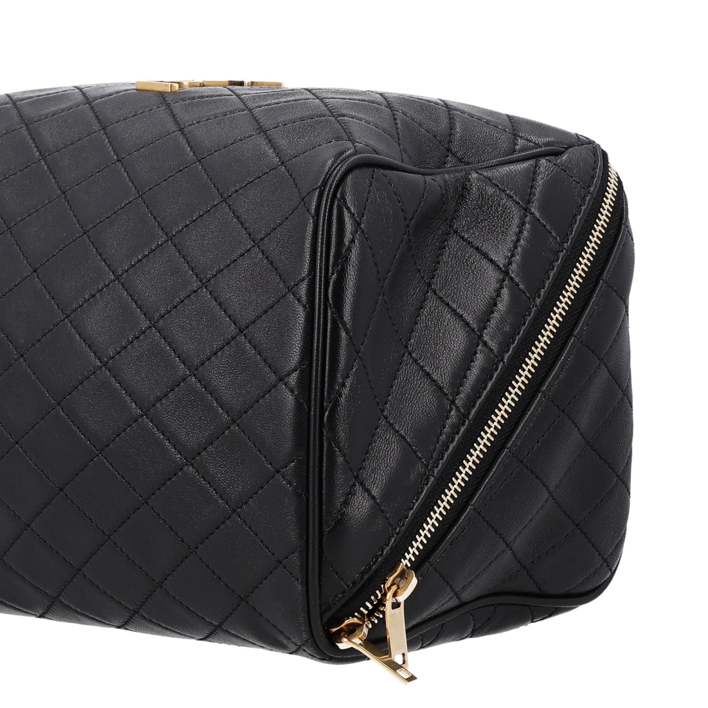 Lambskin Quilted Gaby Vanity Case Black