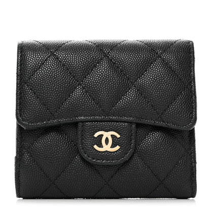 Chanel Caviar Quilted Compact Flap Wallet Black 1 of 9