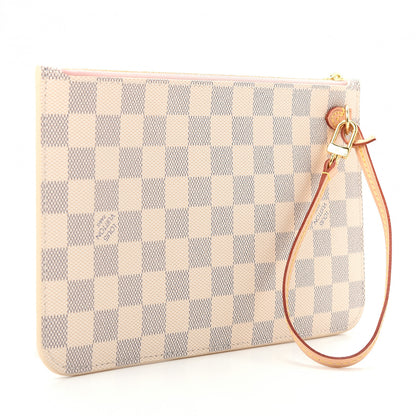 Louis Vuitton Damier Azur Neverfull MM GM Pochette Rose Ballerine 3 of 7