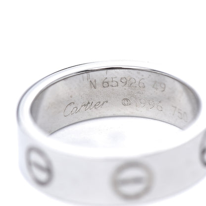 Cartier 18K White Gold 5.5mm LOVE Ring 49 4.75 4 of 5