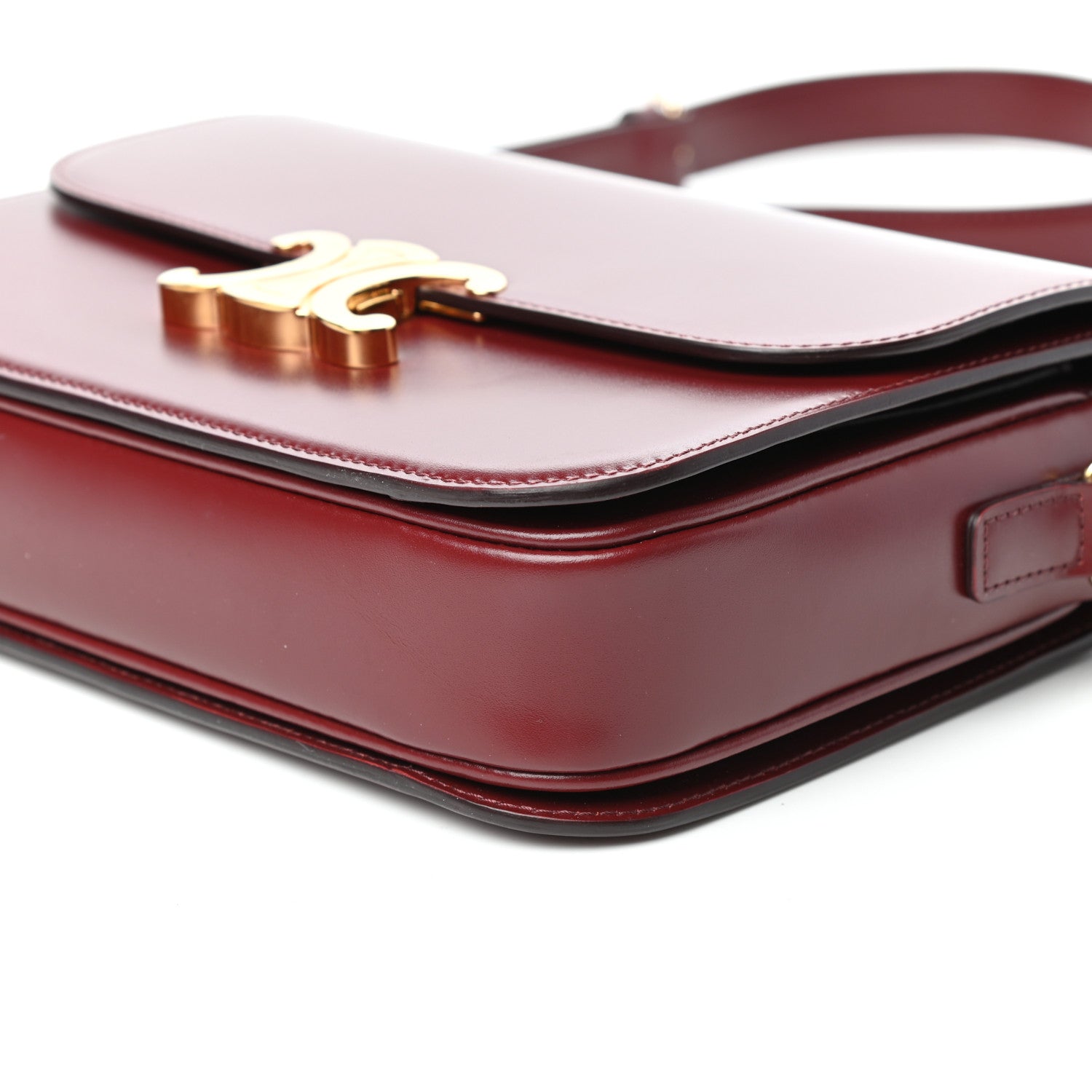 Celine Shiny Calfskin Medium Triomphe Light Burgundy 10 of 10