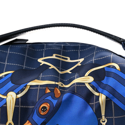 Hermes Silk Tatersale Balusoie Bag Bleu Indigo Black 8 of 10