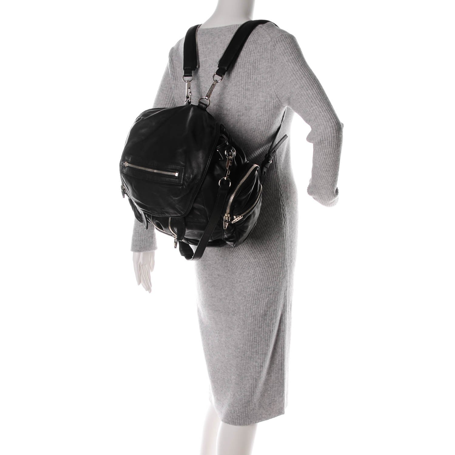 Alexander Wang Lambskin Marti Backpack Washed Black Rhodium Hardware 2 of 6