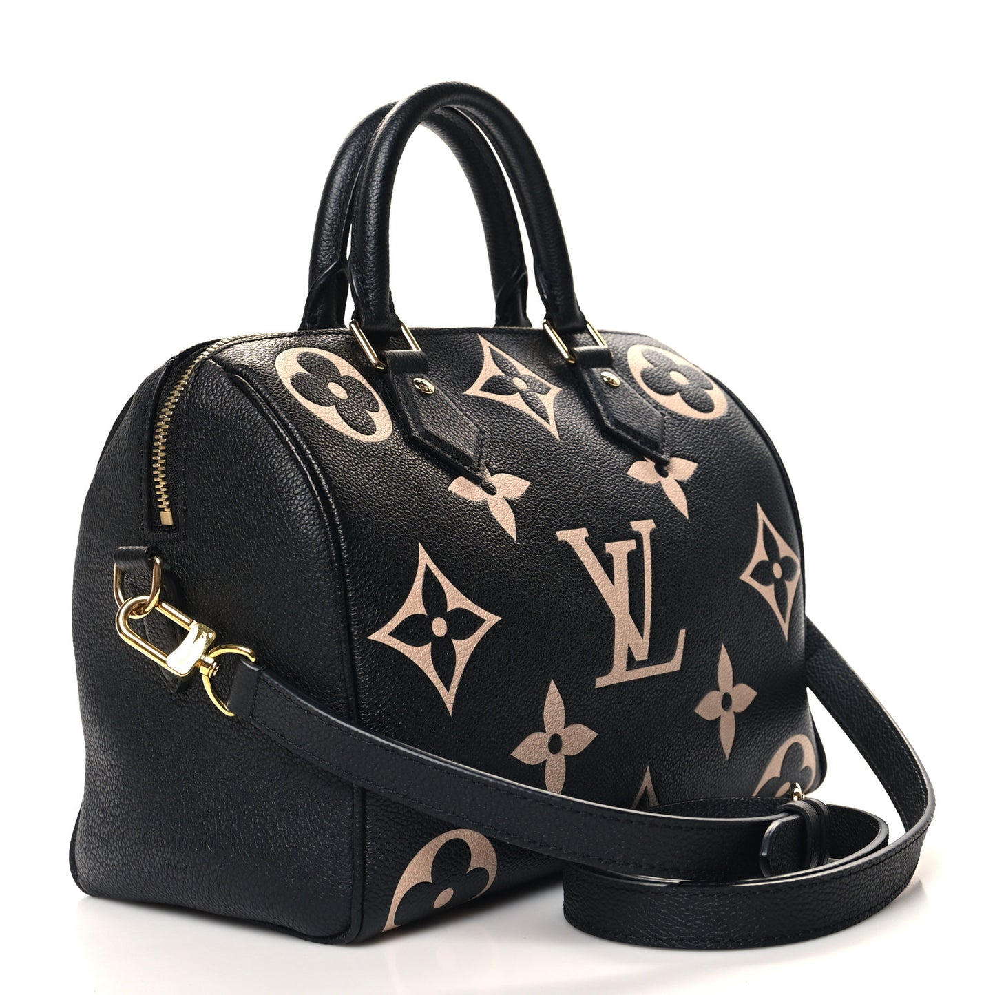 Empreinte Monogram Giant Speedy Bandouliere 25 Black Beige