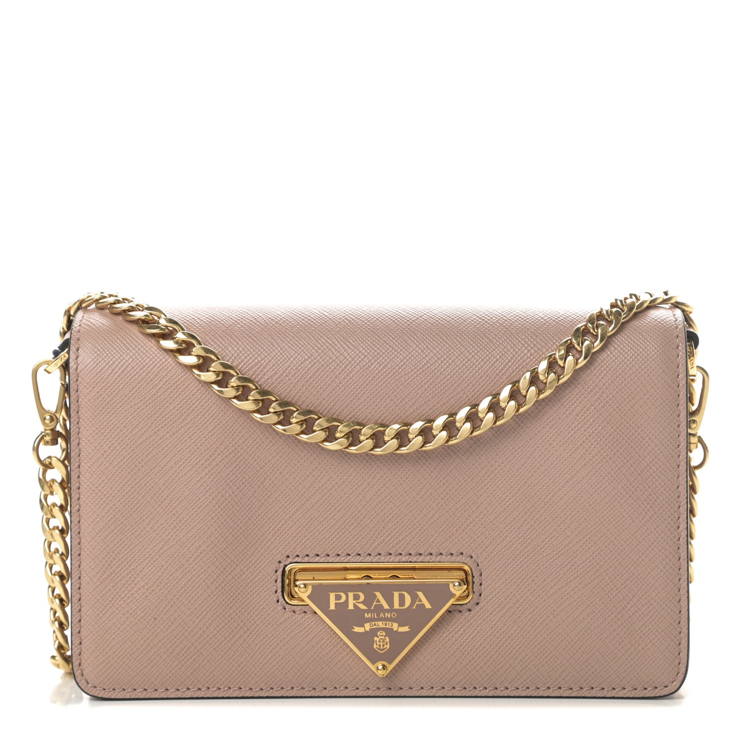 Saffiano Lux Chain Wallet Cammeo