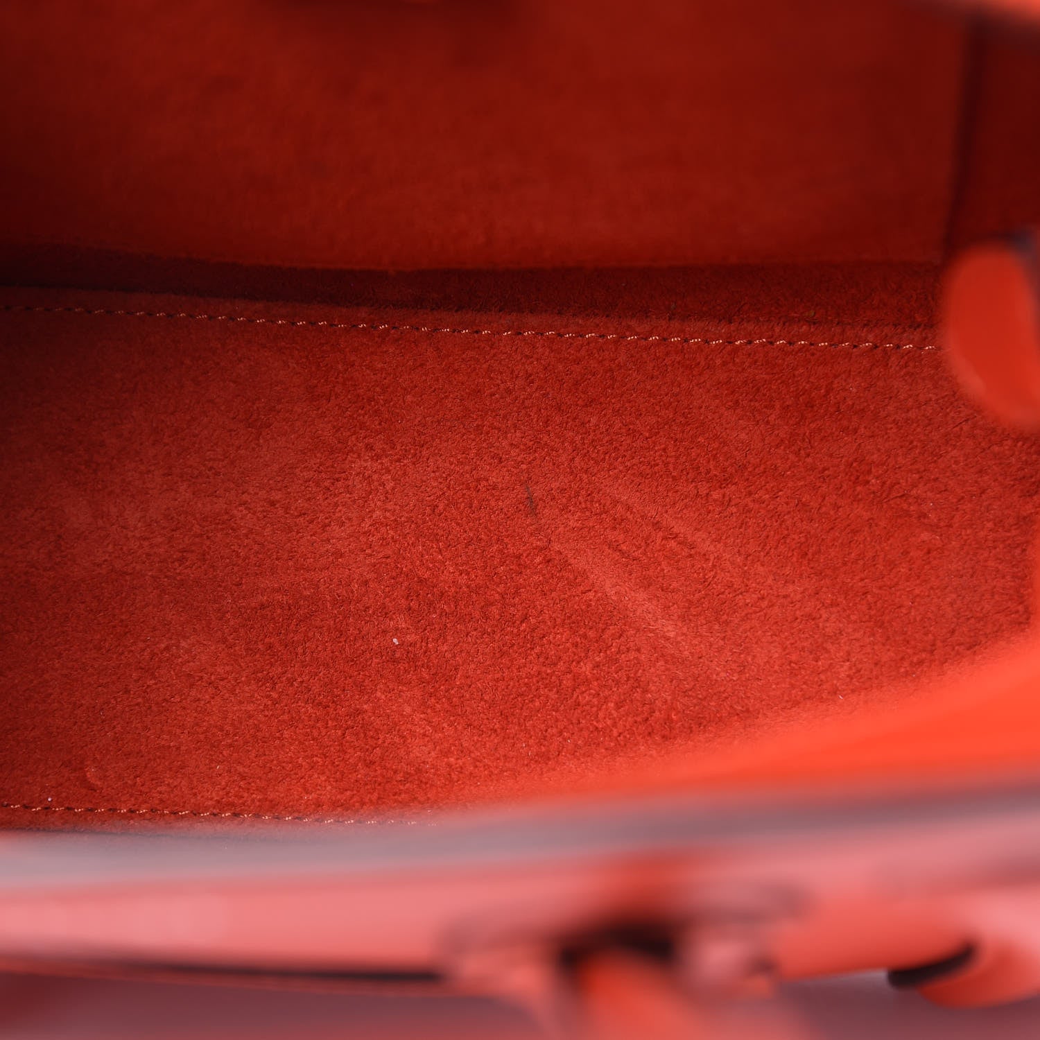 Celine Drummed Calfskin Nano Luggage Vermillion 10 of 12