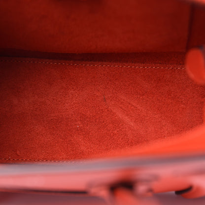 Celine Drummed Calfskin Nano Luggage Vermillion 10 of 12