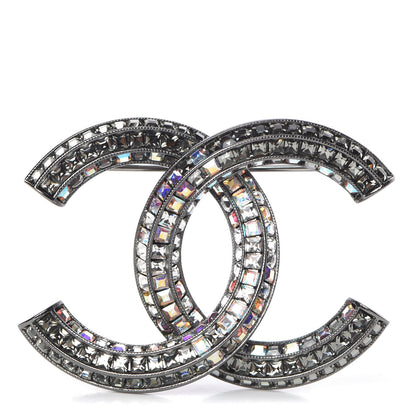 Chanel Ruthenium Crystal Baguette CC Brooch Multicolor 1 of 5