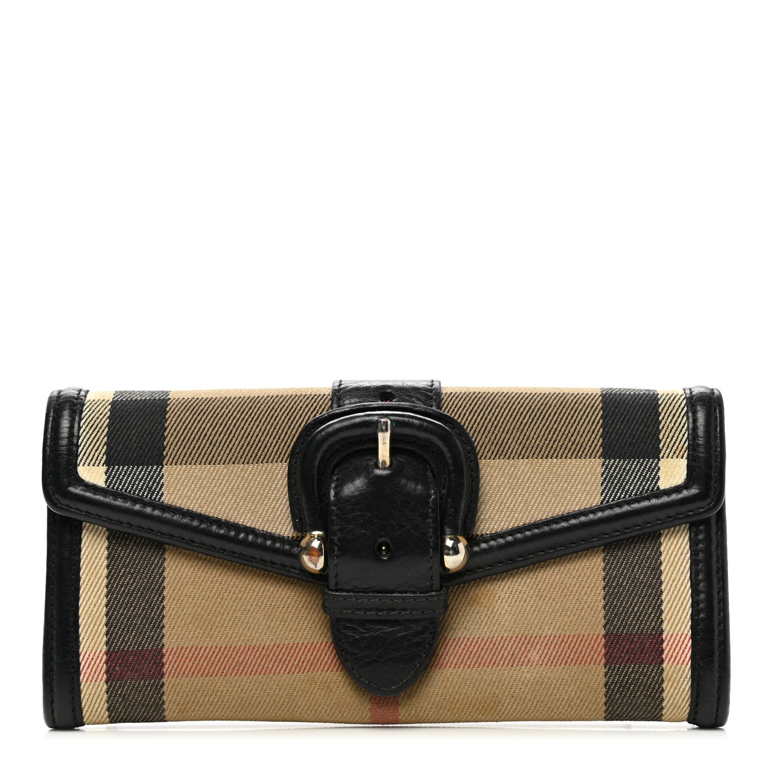 Burberry Calfskin Mega Check Continental Wallet Black 1 of 11