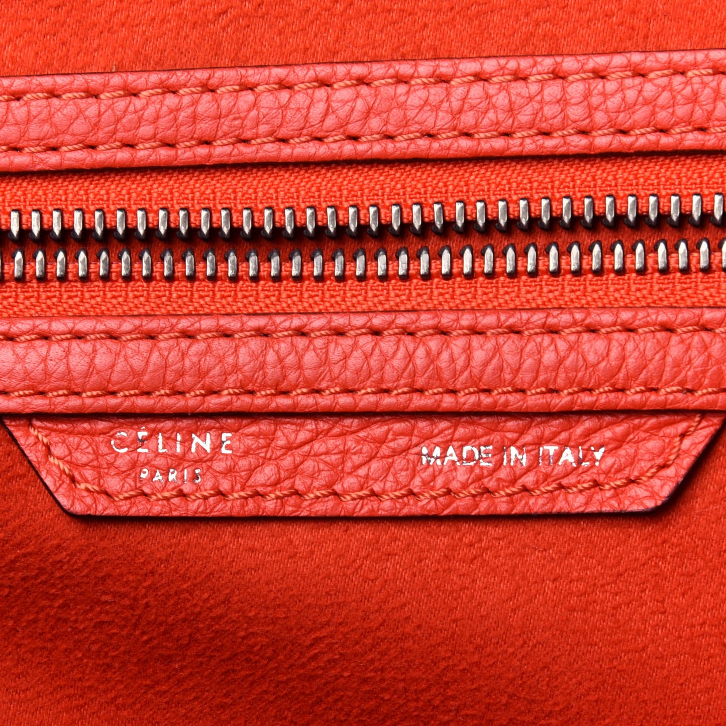 Drummed Calfskin Mini Luggage Vermillion