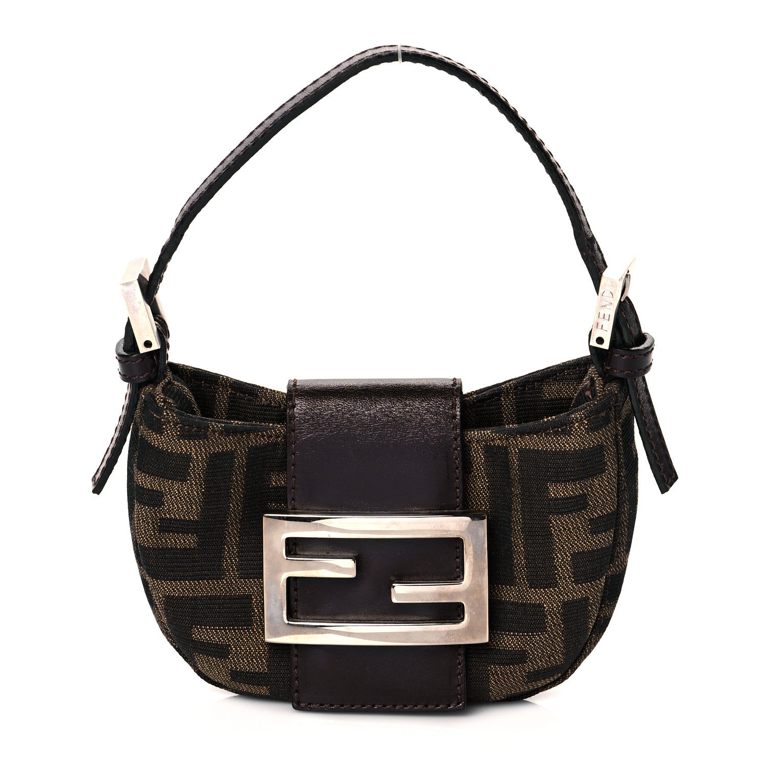 Fendi Zucca Mini Half Moon Baguette Tobacco 1 of 10