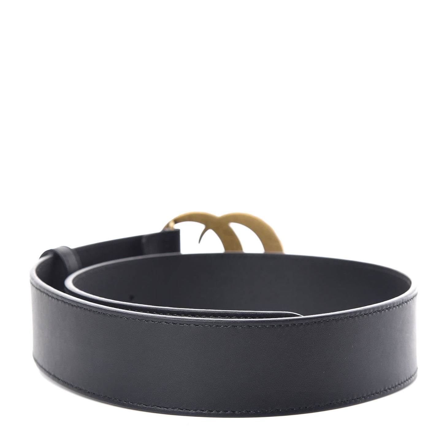 Moon Calfskin Pearl Double G 40mm Belt 70 28 Black Cream