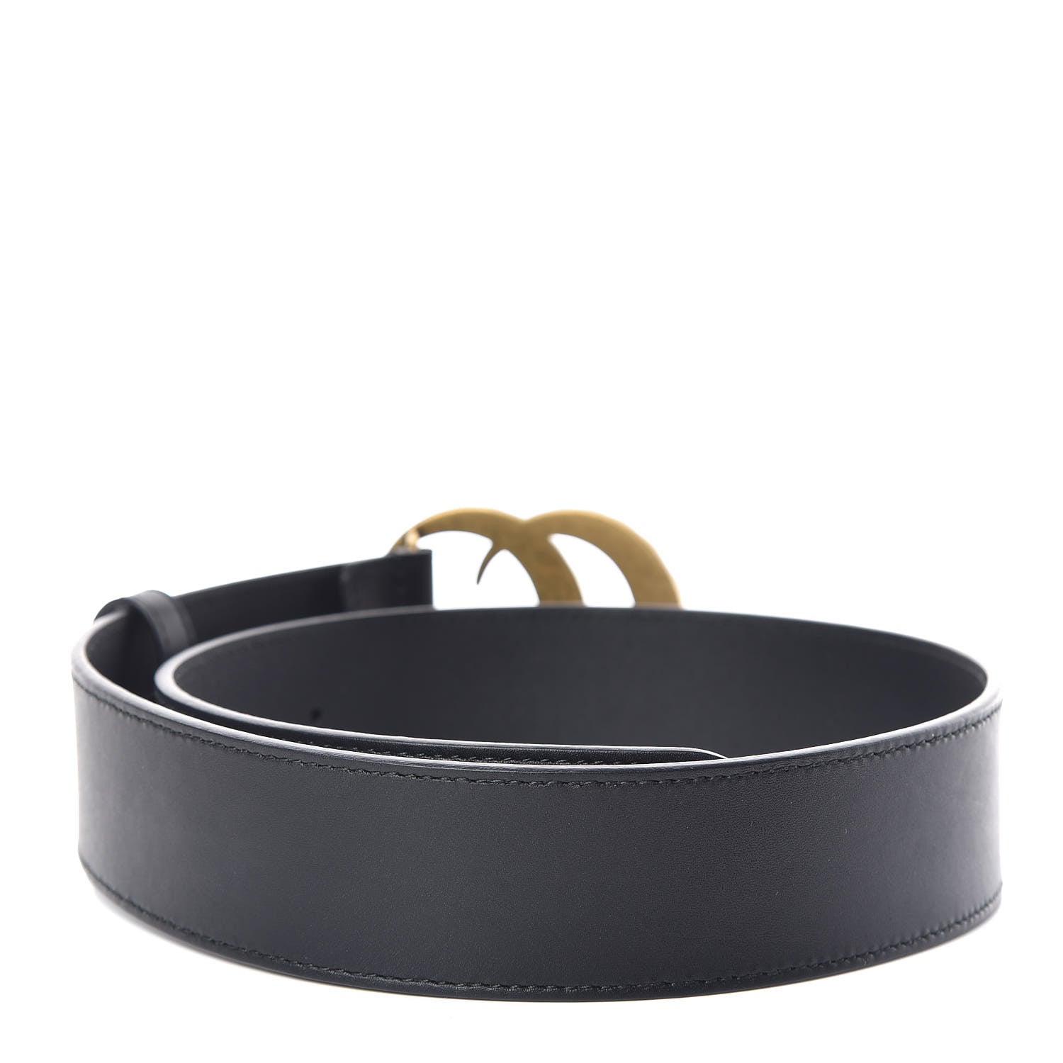 Gucci Moon Calfskin Pearl Double G 40mm Belt 70 28 Black Cream 3 of 6