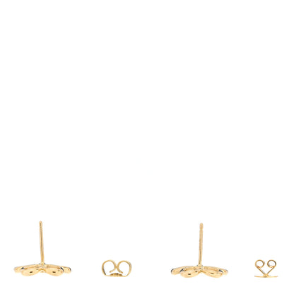 Tiffany 18K Yellow Gold Diamond Small Open Flower Earrings 3 of 4