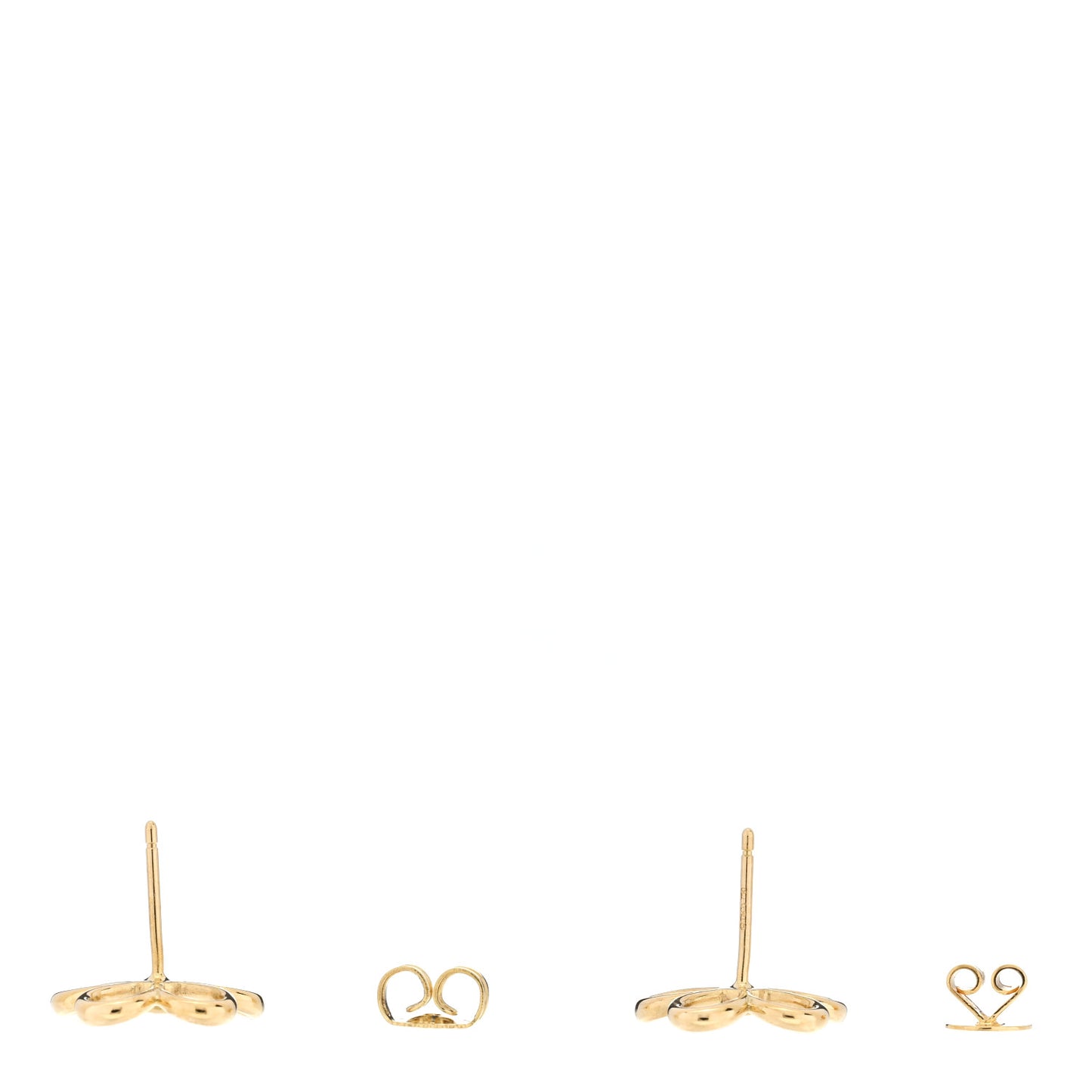 18K Yellow Gold Diamond Small Open Flower Earrings