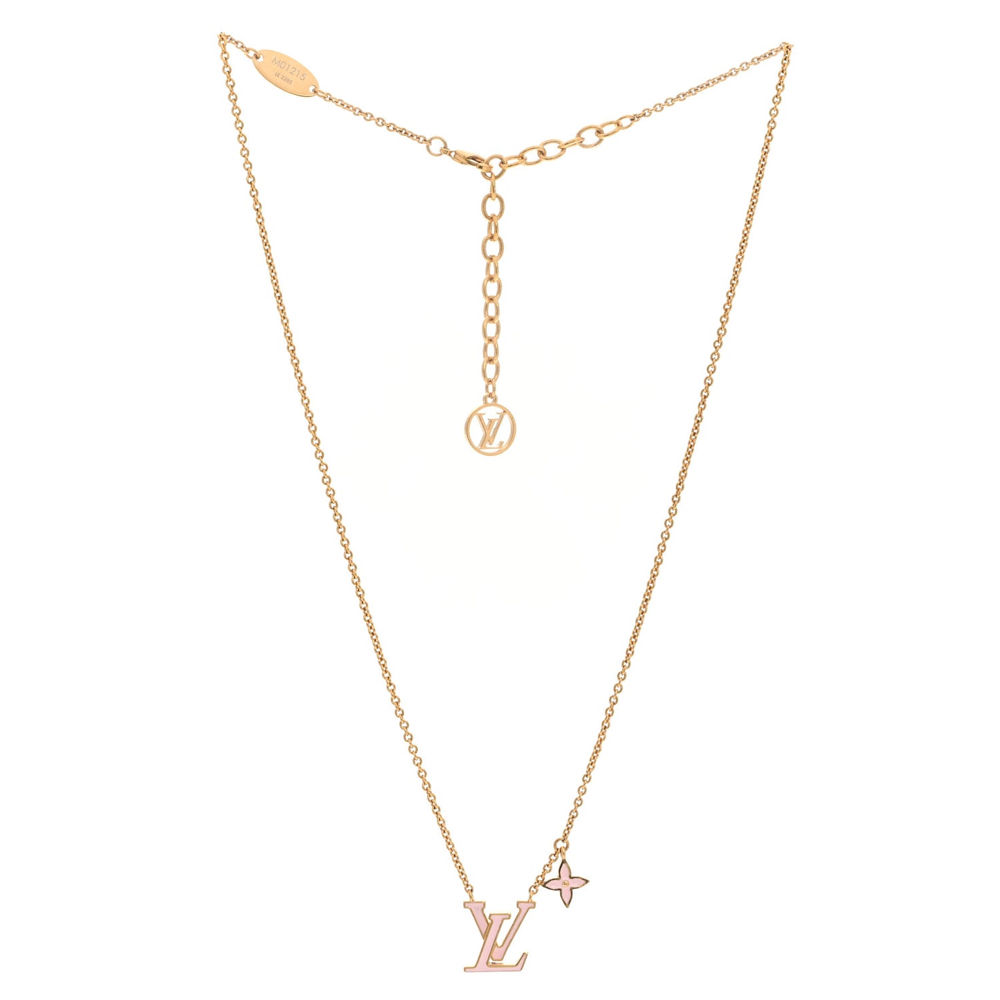 Enamel LV Iconic Necklace Gold Pink
