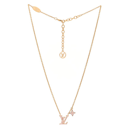 Louis Vuitton Enamel LV Iconic Necklace Gold Pink 3 of 7