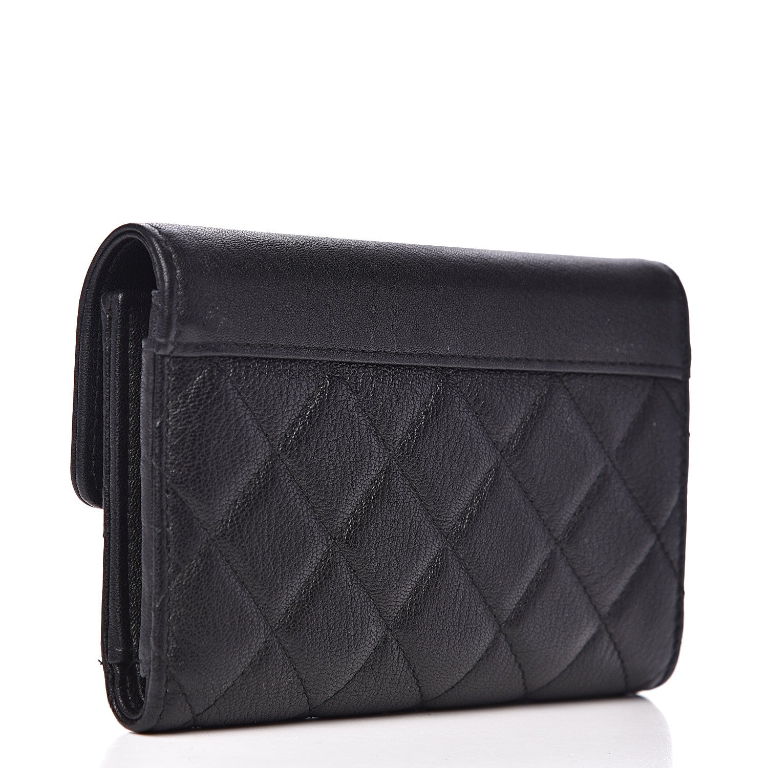 Chanel Lambskin Quilted CC Box Flap Wallet Black 3 of 13