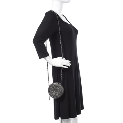 Chanel Metallic Caviar Quilted Round Filigree Crossbody Dark Silver 2 of 10