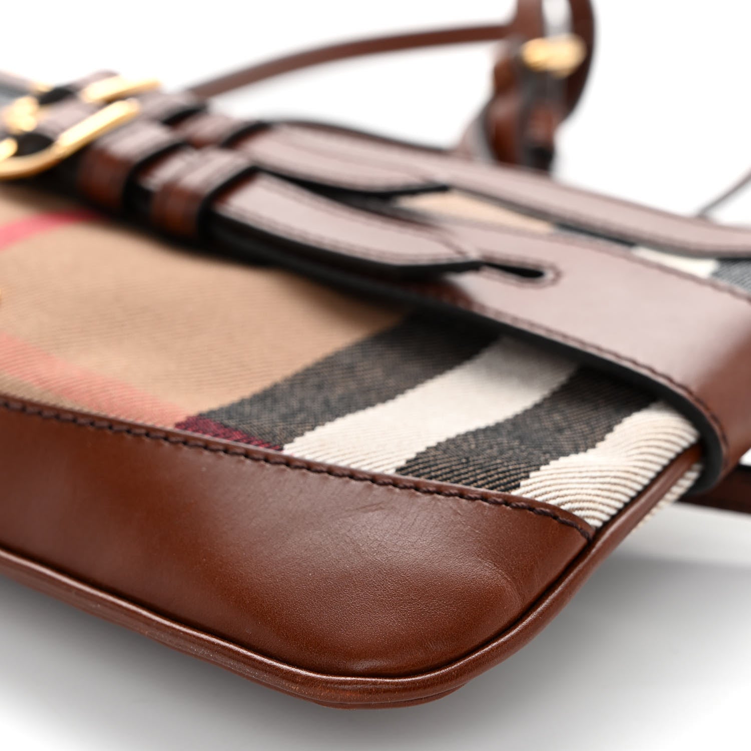 Burberry House Check Bridle Calfskin Peyton Crossbody Dark Tan 10 of 10