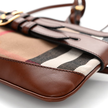 Burberry House Check Bridle Calfskin Peyton Crossbody Dark Tan 10 of 10