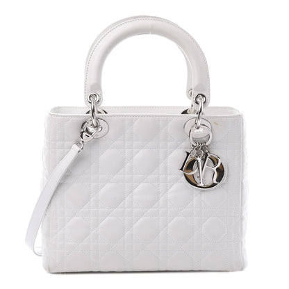 Christian Dior Lambskin Cannage Medium Lady Dior White 1 of 13