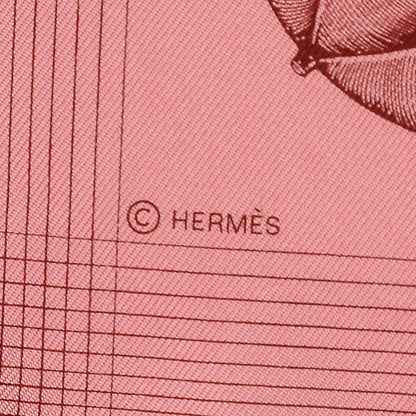 Hermes Silk Les Objets Introuvables Pocket Square Scarf Corail Parchemin Saumon 5 of 6