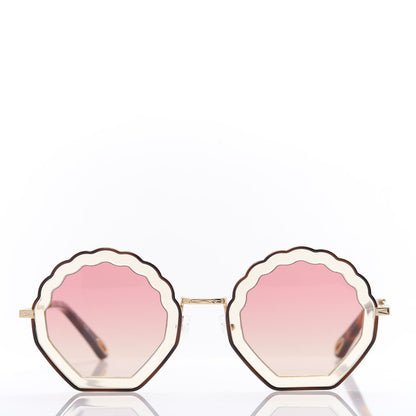 Chloe Scalloped Sunglasses CE147S Gold Pink 2 of 7