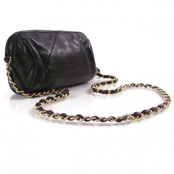 Vintage Small Lambskin Tassel Evening Bag Black