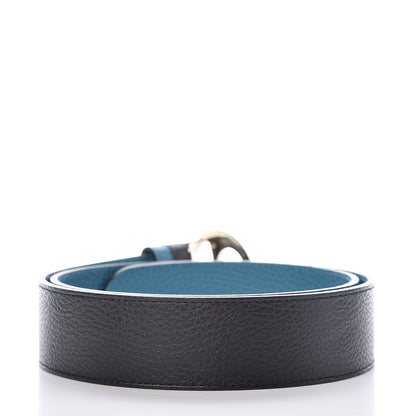 Gucci Dollar Calfskin 1973 Reversible Belt 90 36 Black Deep Cobalt 3 of 6