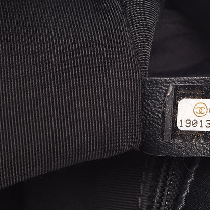 Chanel Calfskin Quilted Medium Graphic Flap Beige Black 7 of 11