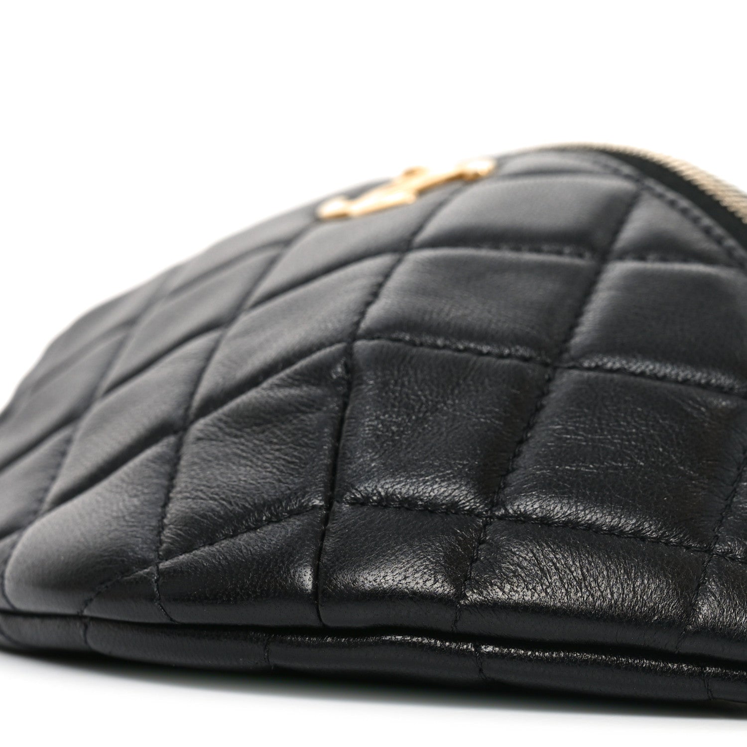 Chanel Shiny Lambskin Quilted CC Slide Waist Bag Fanny Pack Black 9 of 10
