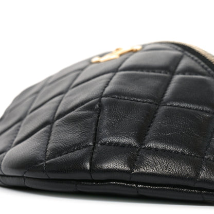Chanel Shiny Lambskin Quilted CC Slide Waist Bag Fanny Pack Black 9 of 10