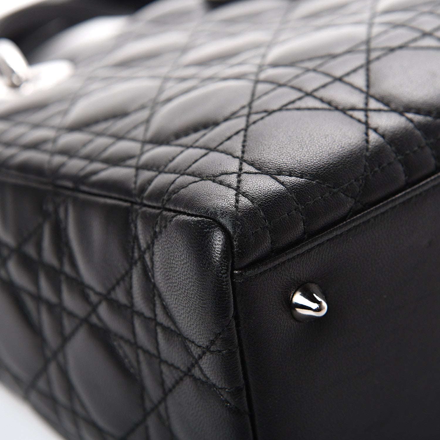 Christian Dior Lambskin Cannage Medium Lady Dior Black 8 of 13